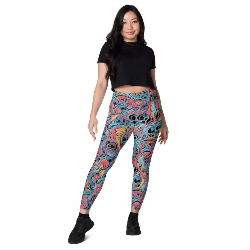 Electric Puddle on Leggings with Pockets — Front
