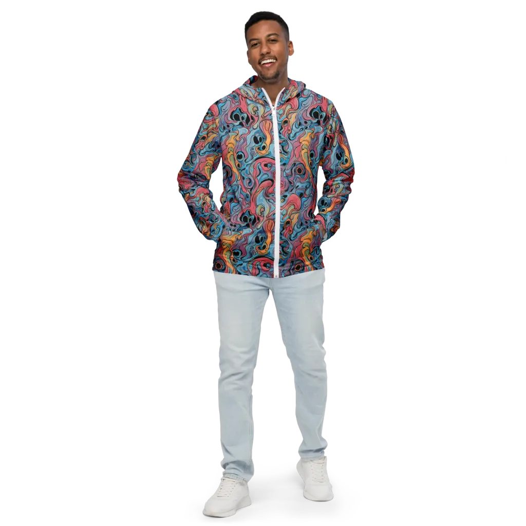 Electric Puddle on Men's Windbreaker — Front