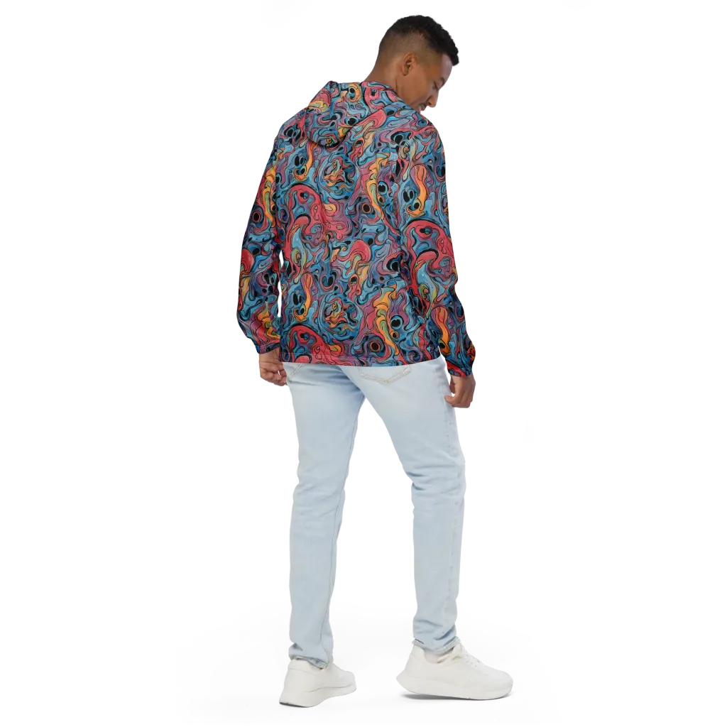 Electric Puddle on Men's Windbreaker — Back