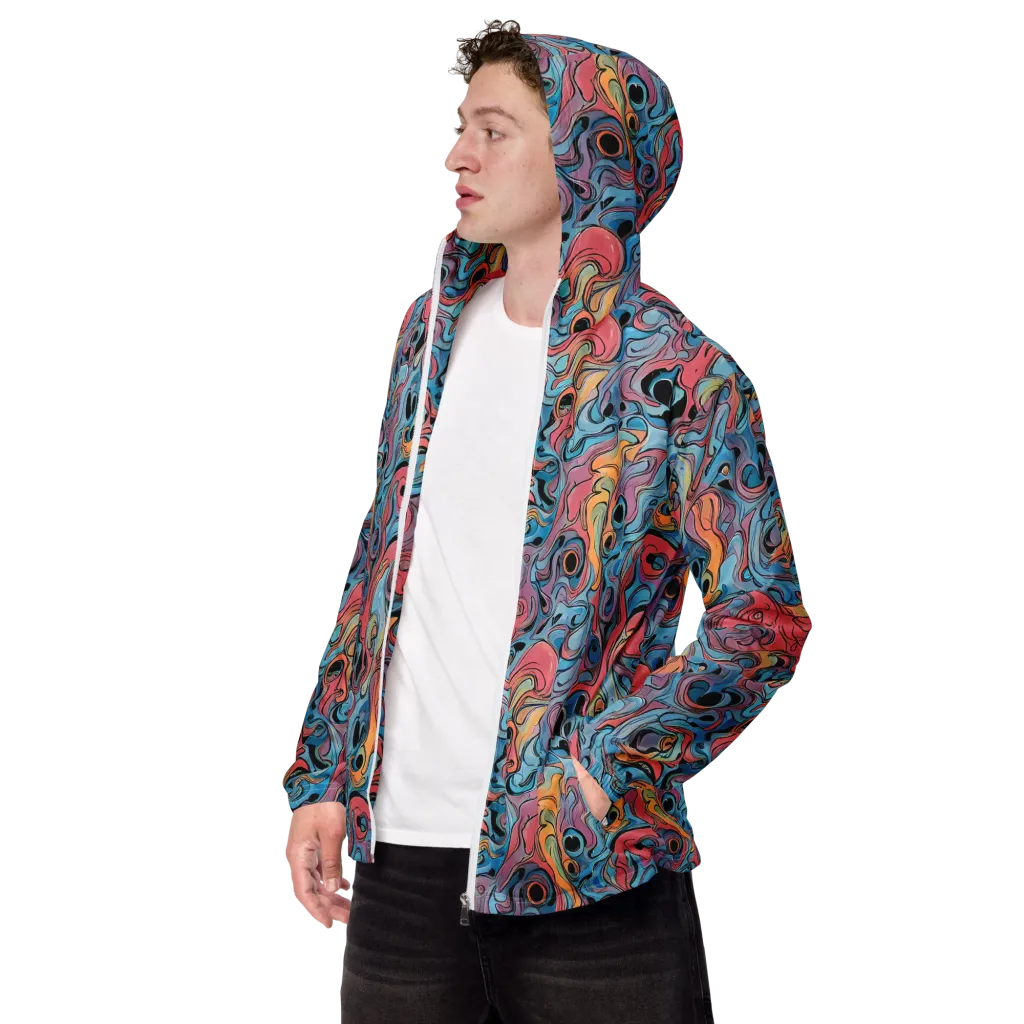 Electric Puddle on Men's Windbreaker — Left Front