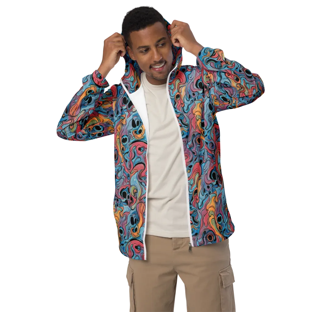 Electric Puddle on Men's Windbreaker — Front
