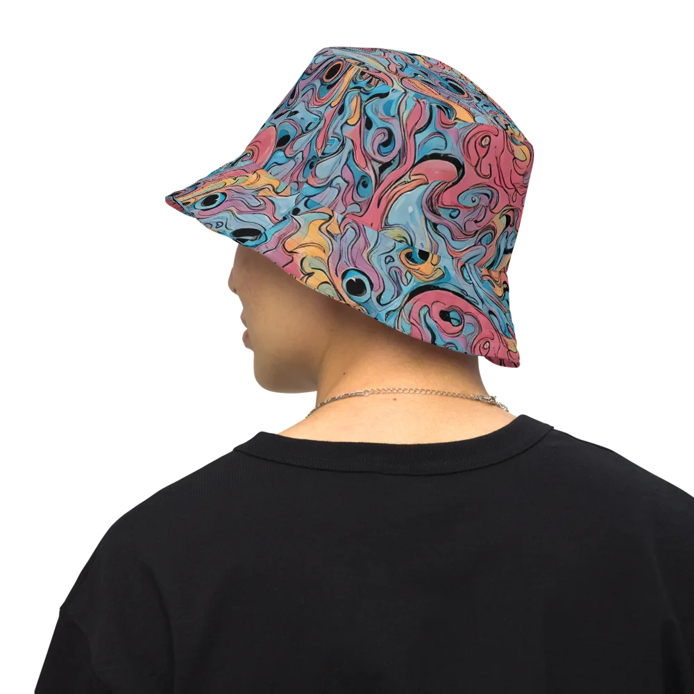 Electric Puddle on Reversible Bucket Hat — Back Inside