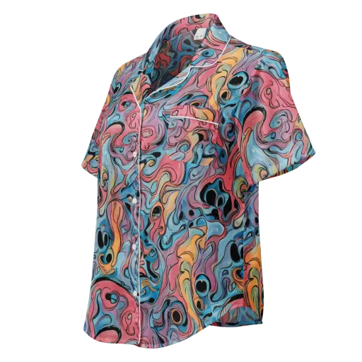 Electric Puddle on a Women's Short Sleeve Pajama Top