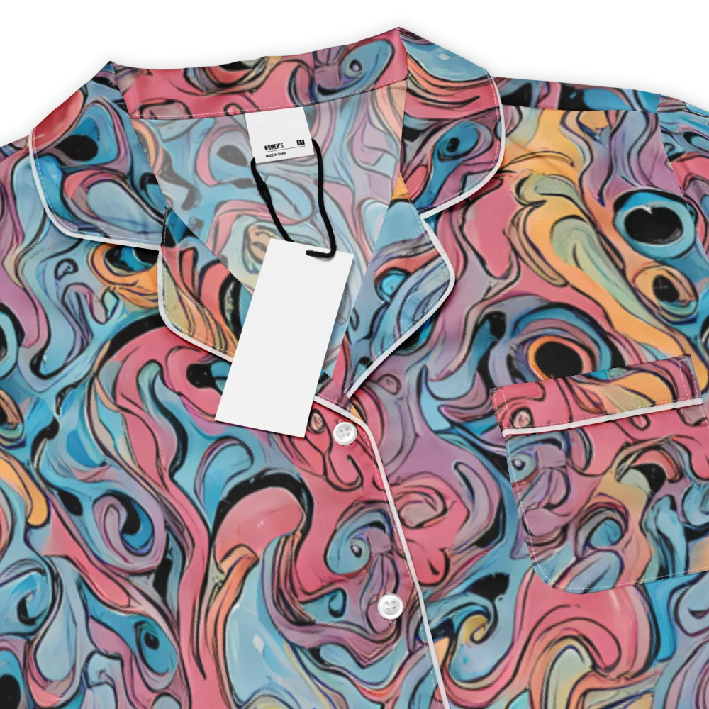 Electric Puddle on Women's Short Sleeve Pajama Top — Product details