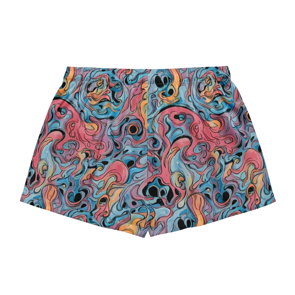 Electric Puddle on Women's Pajama Shorts — Back