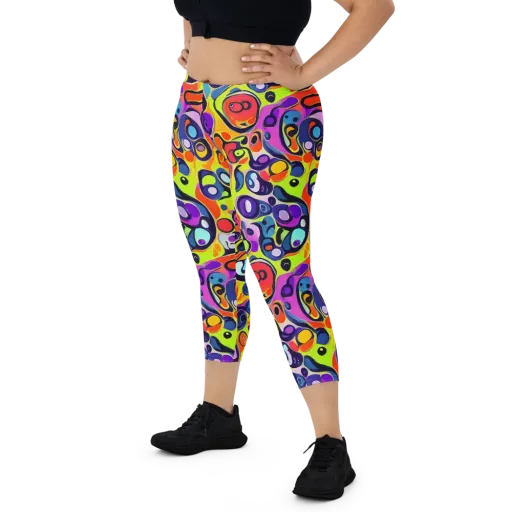 Psychedelic Pebbles on a Capri Leggings
