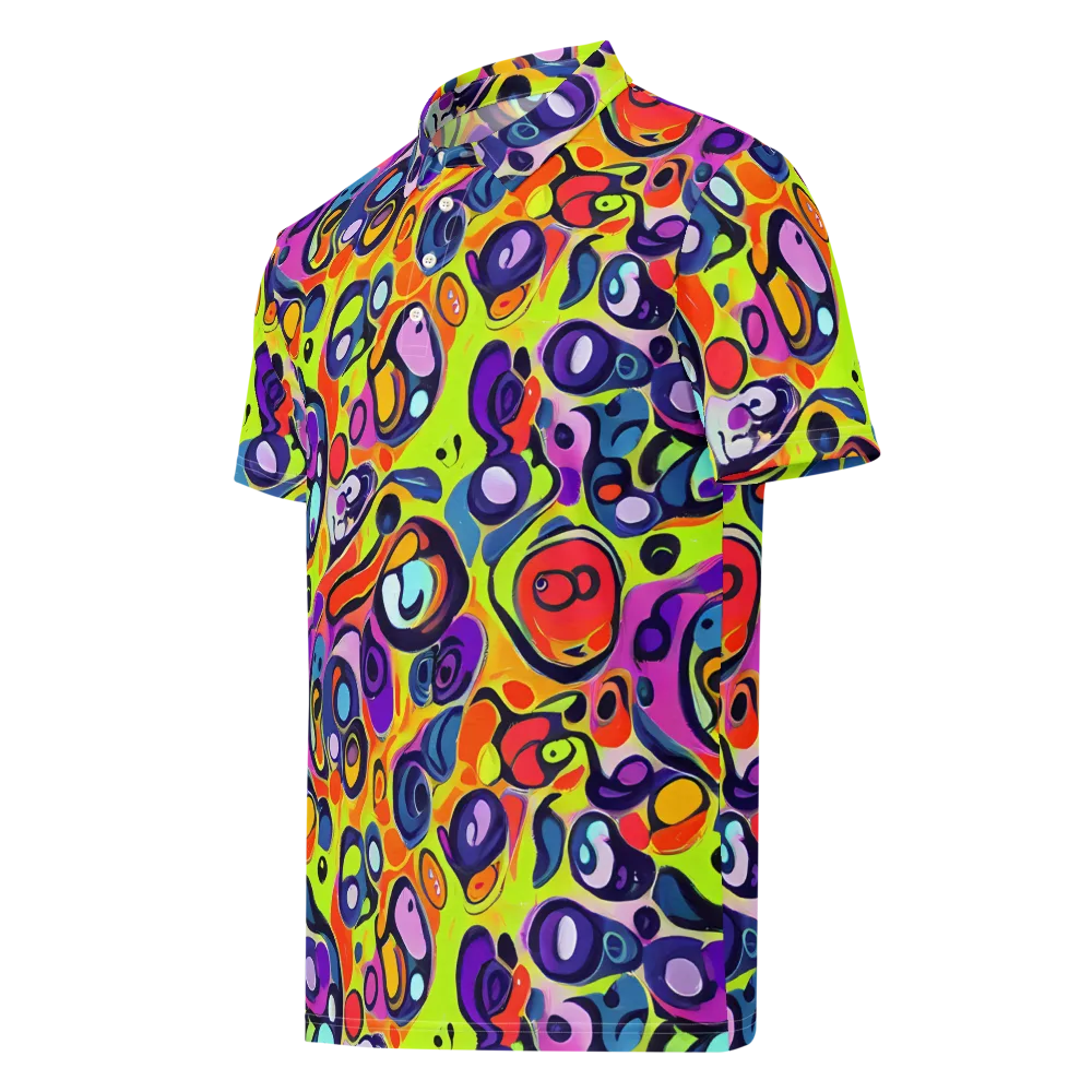 Psychedelic Pebbles on Men's Slim Fit Polo Shirt — Left Front