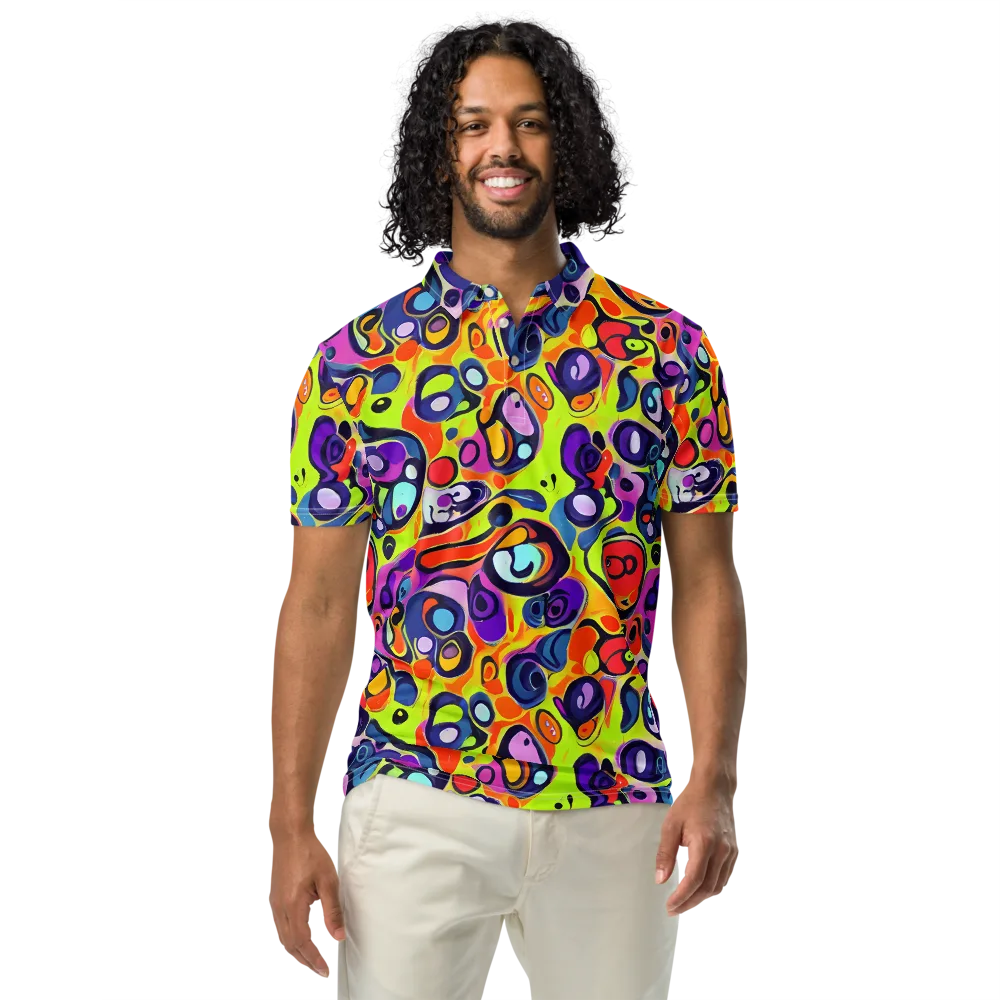 Psychedelic Pebbles on Men's Slim Fit Polo Shirt — Front