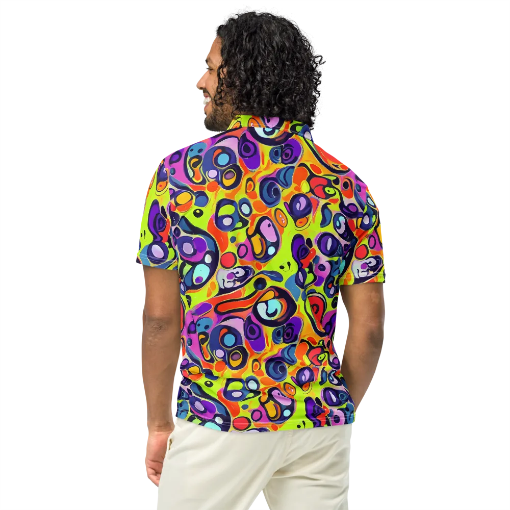 Psychedelic Pebbles on Men's Slim Fit Polo Shirt — Back