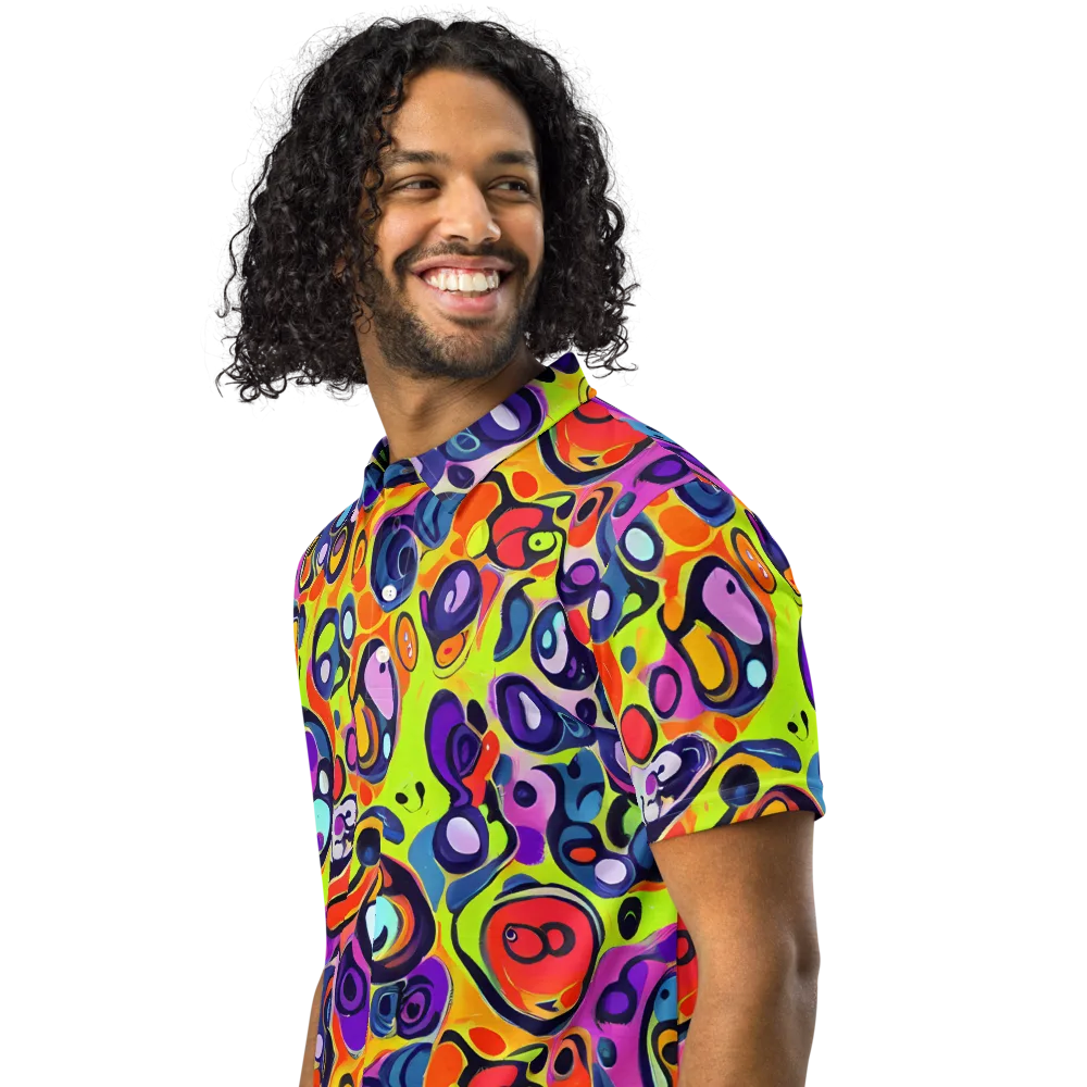 Psychedelic Pebbles on Men's Slim Fit Polo Shirt — Left Front