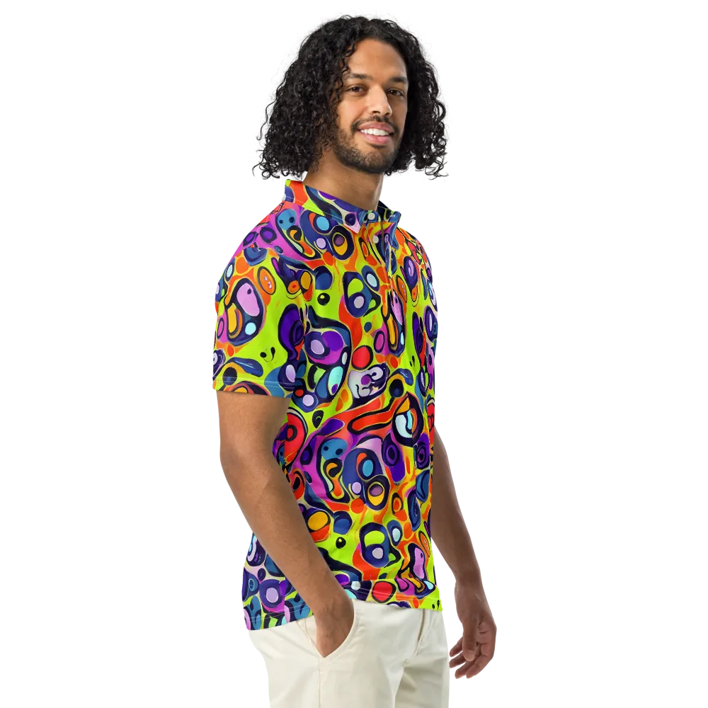 Psychedelic Pebbles on Men's Slim Fit Polo Shirt — Right Front