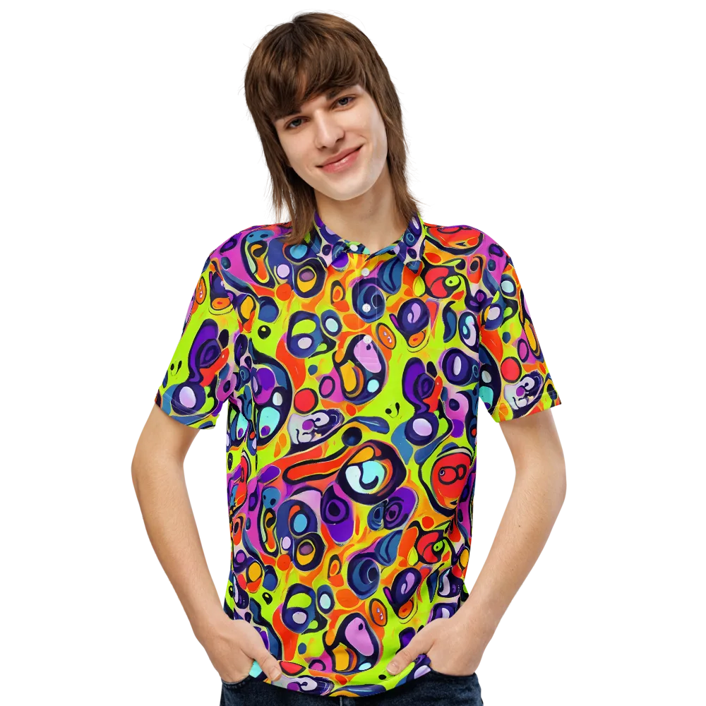 Psychedelic Pebbles on Men's Slim Fit Polo Shirt — Front