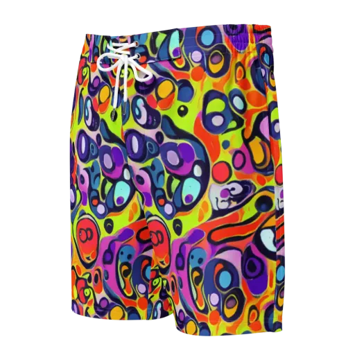 Psychedelic Pebbles on a Men's Board Shorts