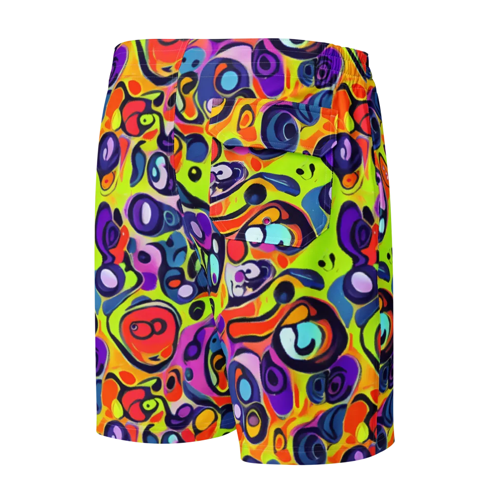 Psychedelic Pebbles on Men's Board Shorts — Back