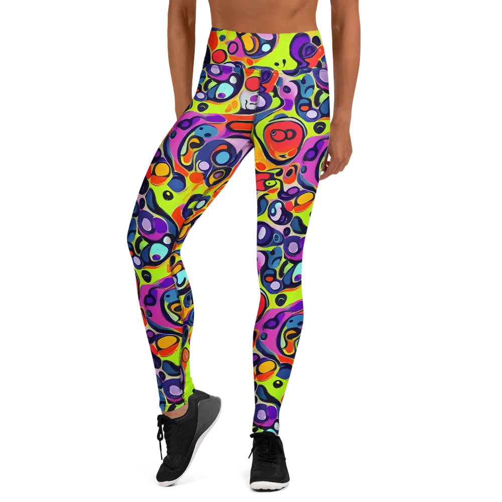 Psychedelic Pebbles on Yoga Leggings — Front