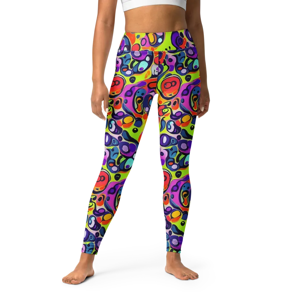 Psychedelic Pebbles on Yoga Leggings — Front