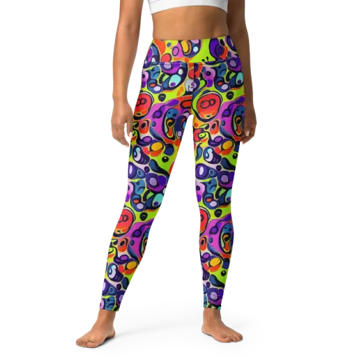 Psychedelic Pebbles on a Yoga Leggings