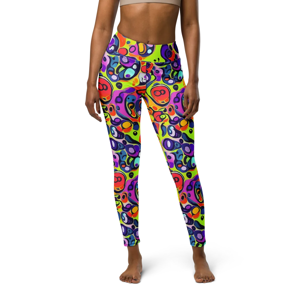 Psychedelic Pebbles on Yoga Leggings — Front
