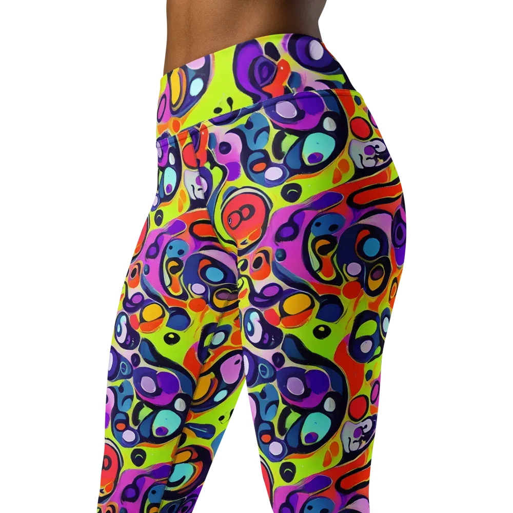 Psychedelic Pebbles on Yoga Leggings — Left Front