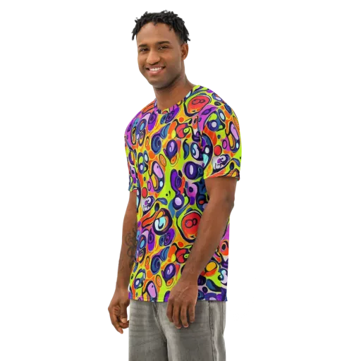 Psychedelic Pebbles on a Men's Cotton Crew Neck T-Shirt