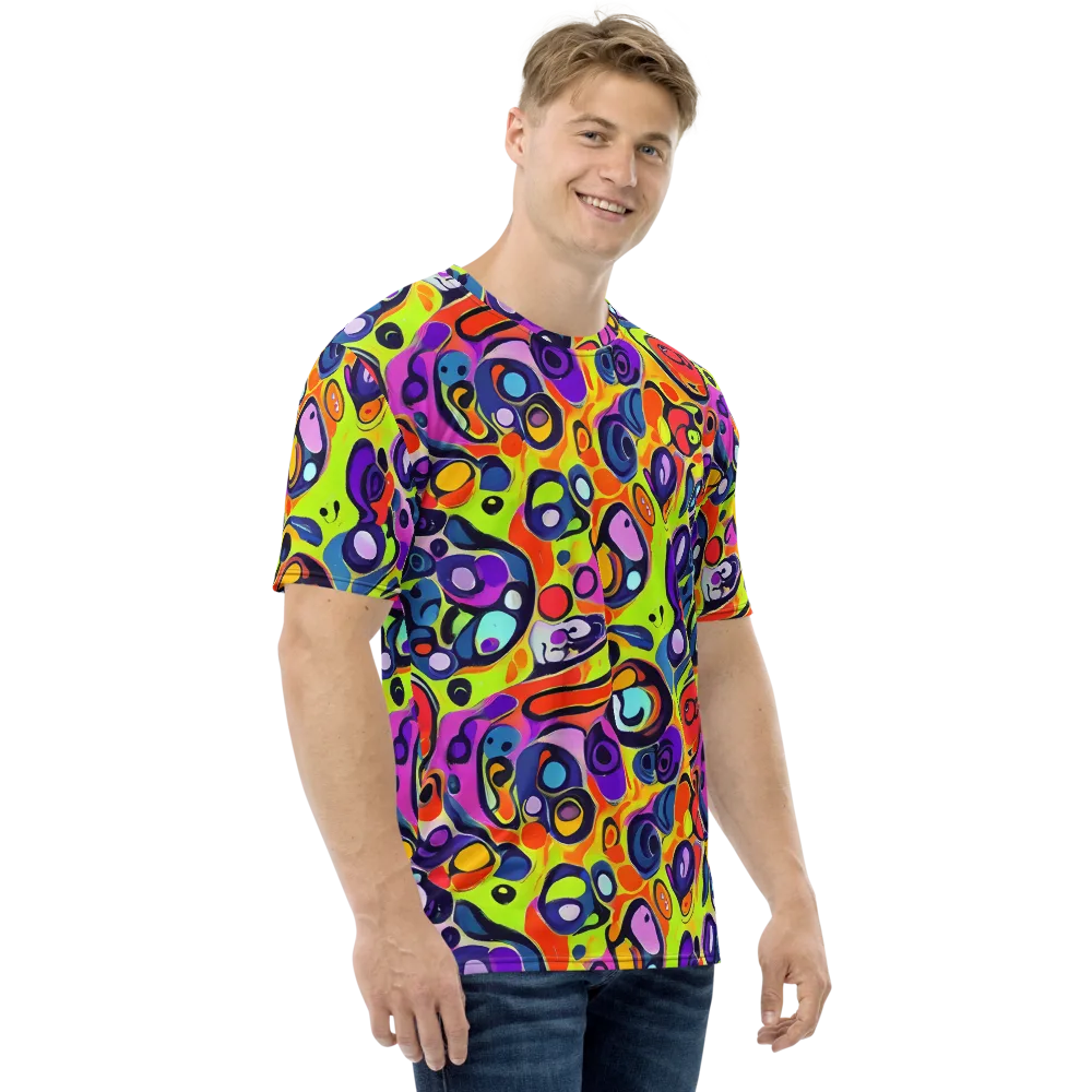 Psychedelic Pebbles on Men's Crew Neck T-Shirt — Right