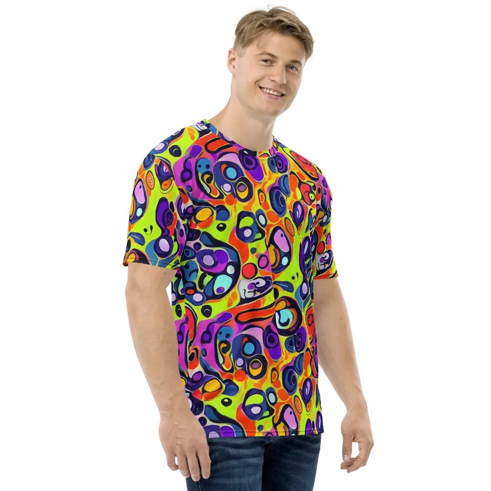 Psychedelic Pebbles on Men's Crew Neck T-Shirt — Right