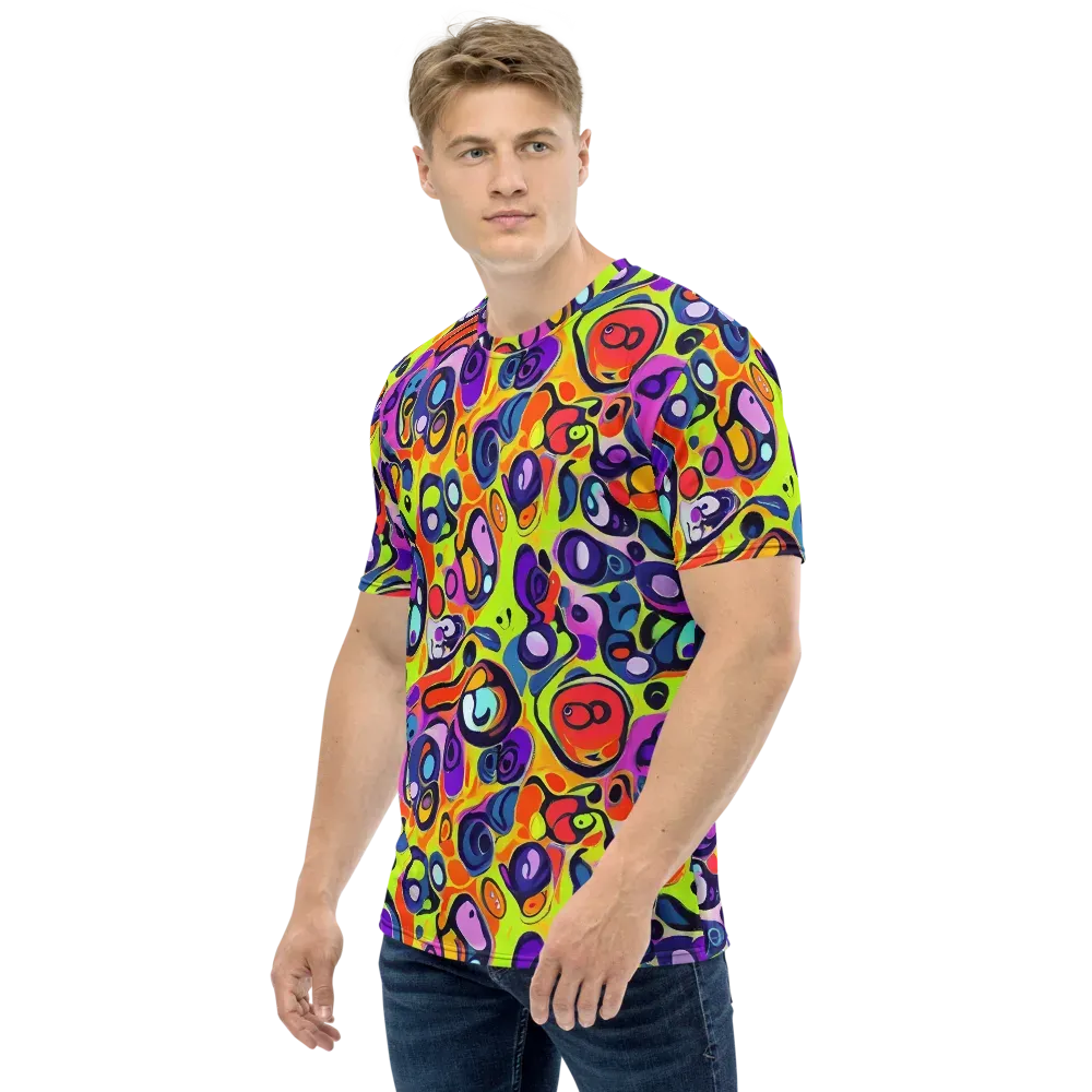 Psychedelic Pebbles on Men's Crew Neck T-Shirt — Left