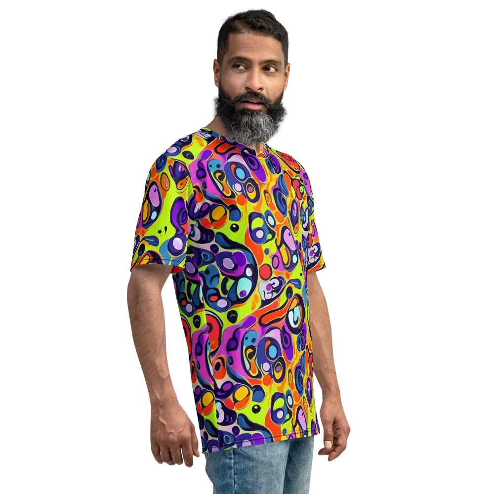 Psychedelic Pebbles on Men's Crew Neck T-Shirt — Right
