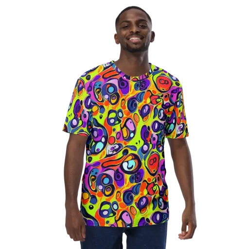 Psychedelic Pebbles on a Men's Crew Neck T-Shirt
