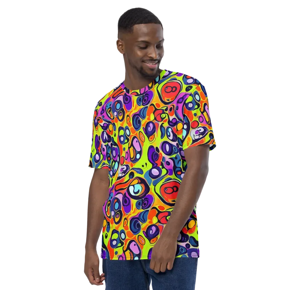 Psychedelic Pebbles on Men's Crew Neck T-Shirt — Left