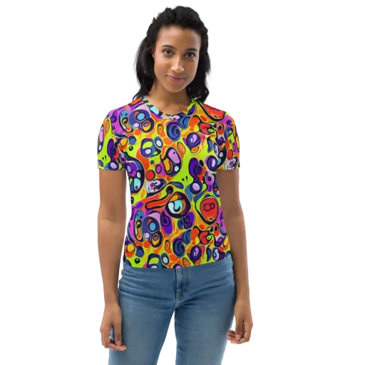 Psychedelic Pebbles on a Women's Crew Neck T-Shirt