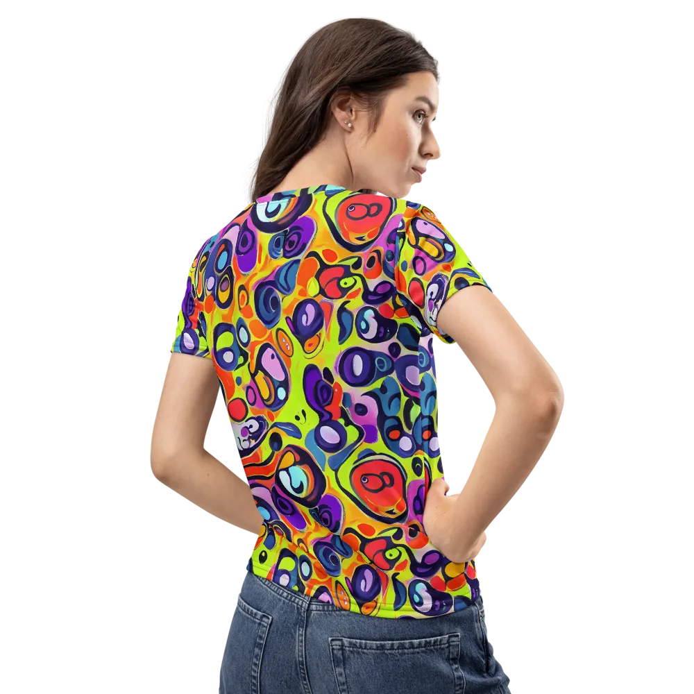 Psychedelic Pebbles on Women's Crew Neck T-Shirt — Back