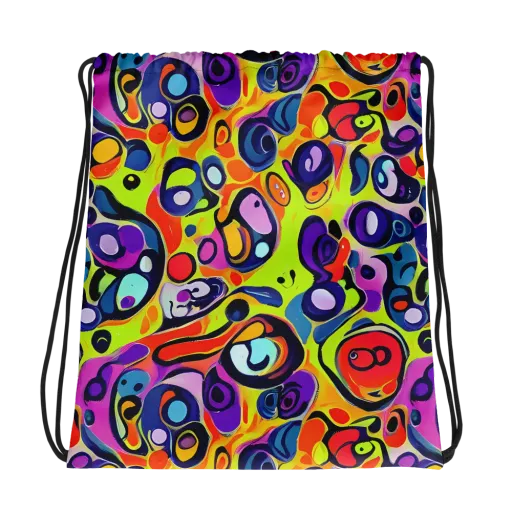 Psychedelic Pebbles on a Drawstring Bag