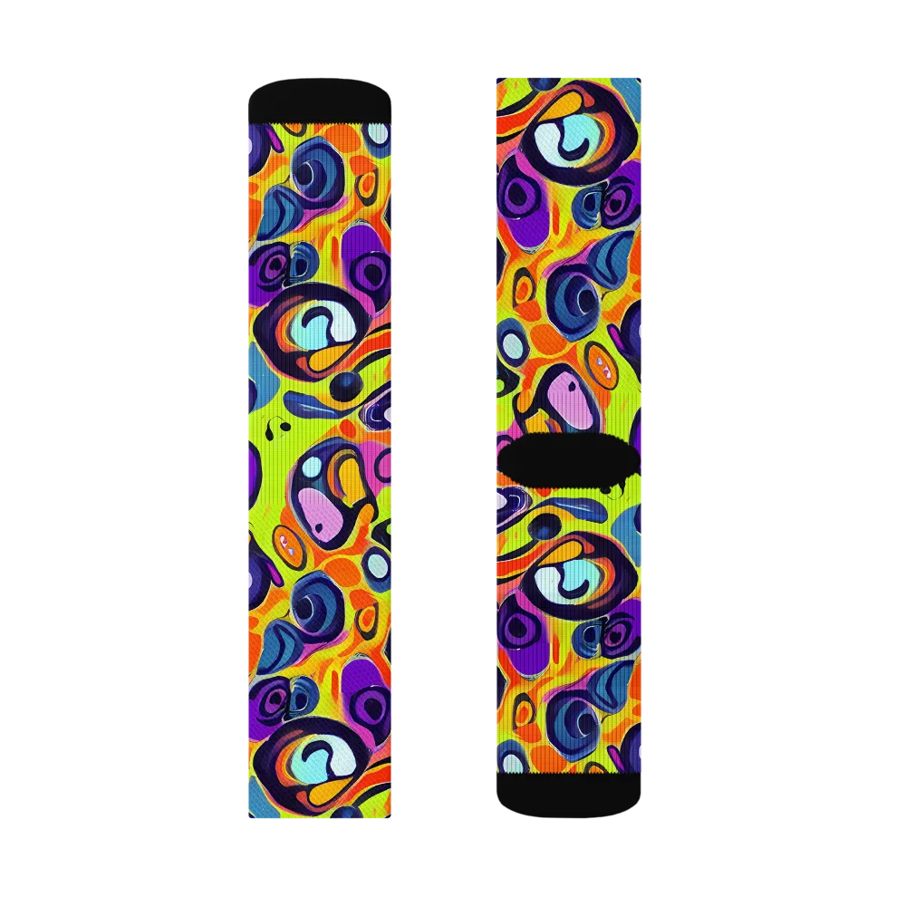 Psychedelic Pebbles on Socks — Right Sock