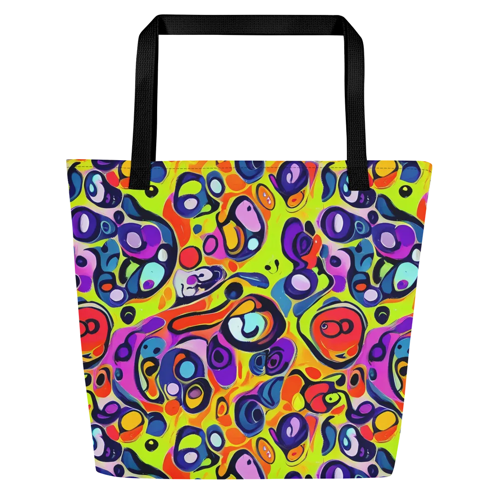 Psychedelic Pebbles on Large Tote Bag W/ Pocket — Front