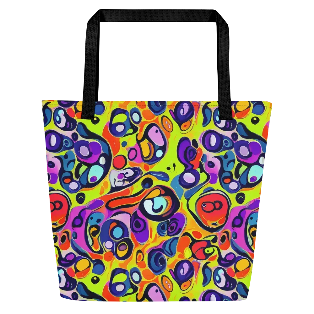Psychedelic Pebbles on Large Tote Bag W/ Pocket — Front