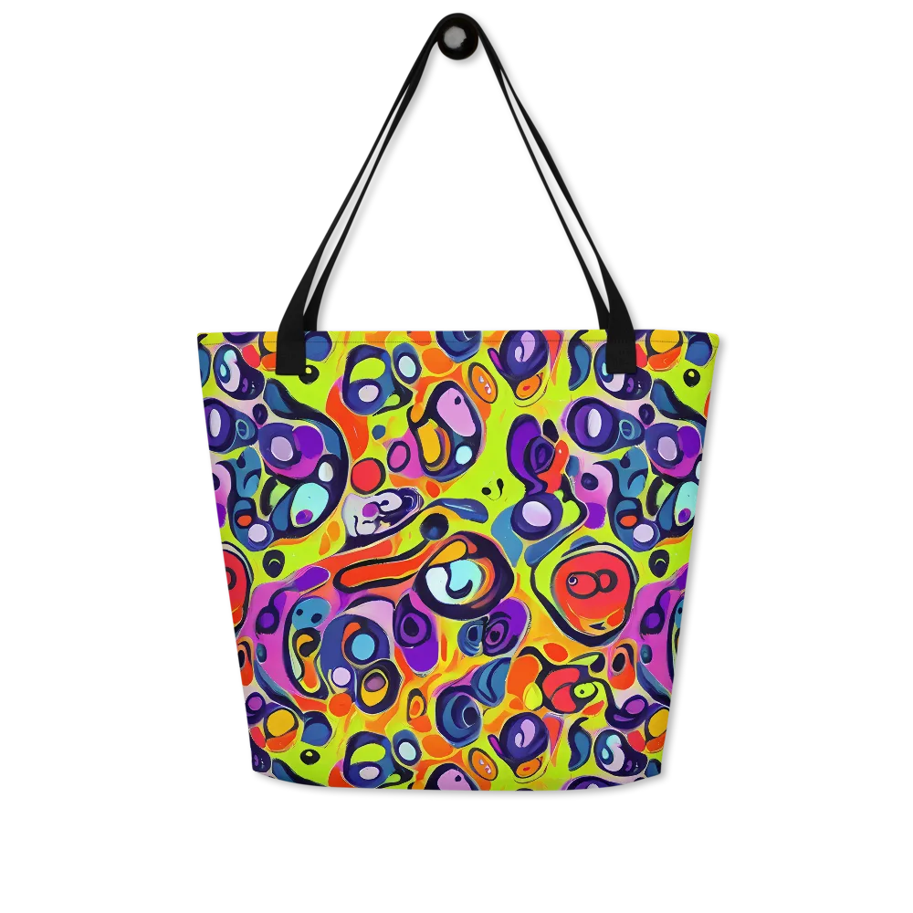 Psychedelic Pebbles on Large Tote Bag W/ Pocket — Front