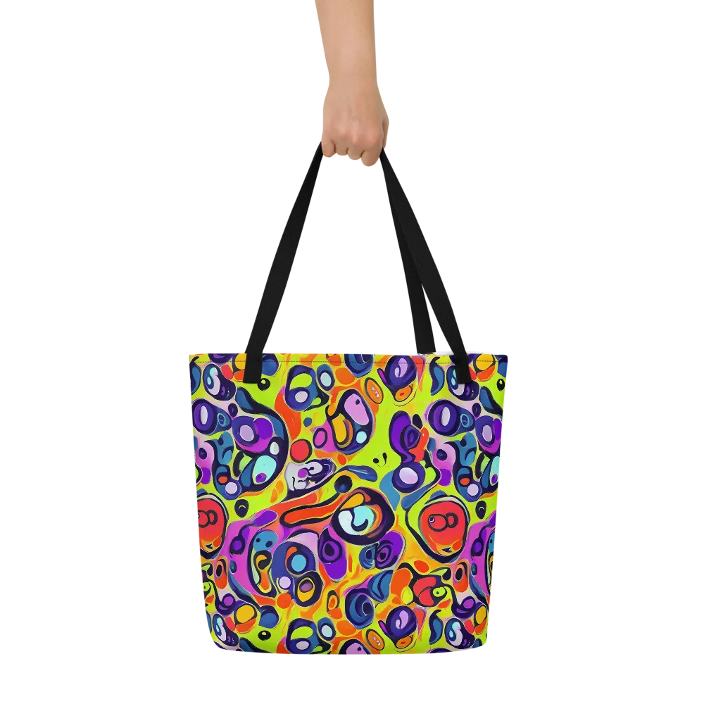 Psychedelic Pebbles on Large Tote Bag W/ Pocket — Front