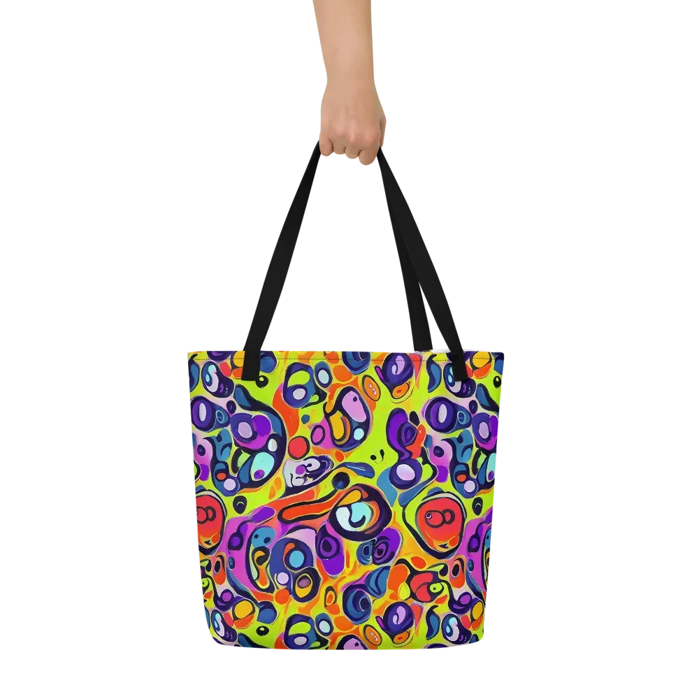 Psychedelic Pebbles on Large Tote Bag W/ Pocket — Front