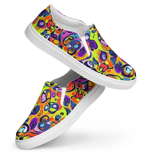Psychedelic Pebbles on a Women's Slip-On Canvas Shoes