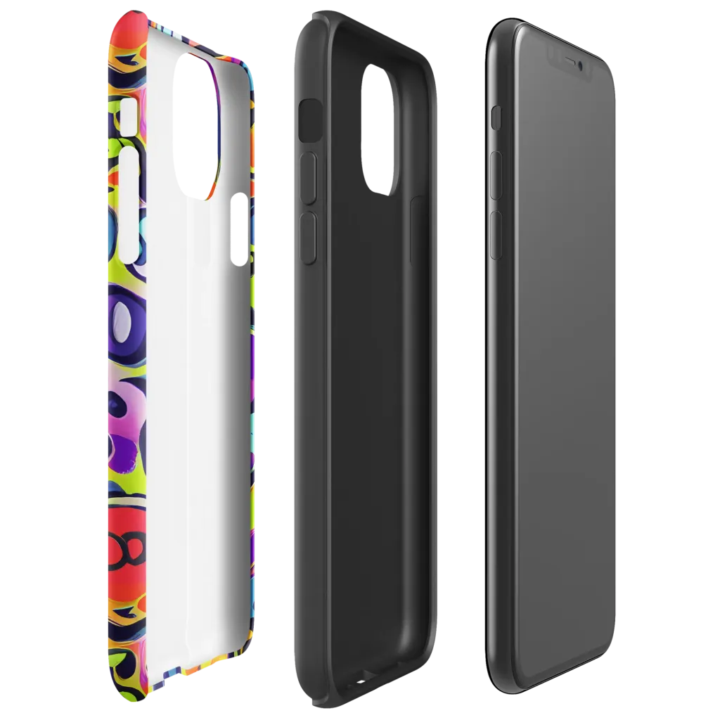 Psychedelic Pebbles on Tough Case for iPhone® — Right