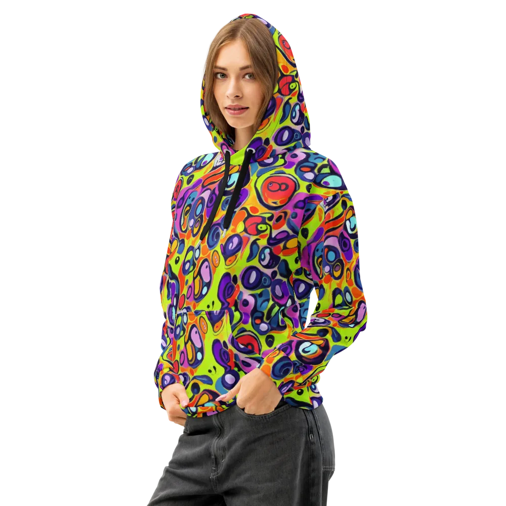 Psychedelic Pebbles on Cotton Hoodie — Left Front