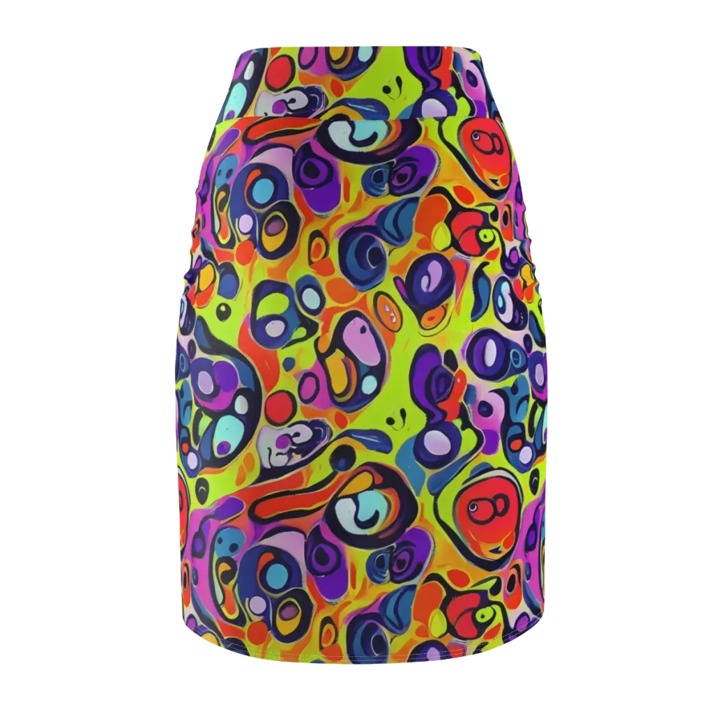 Psychedelic Pebbles on Pencil Skirt — Back