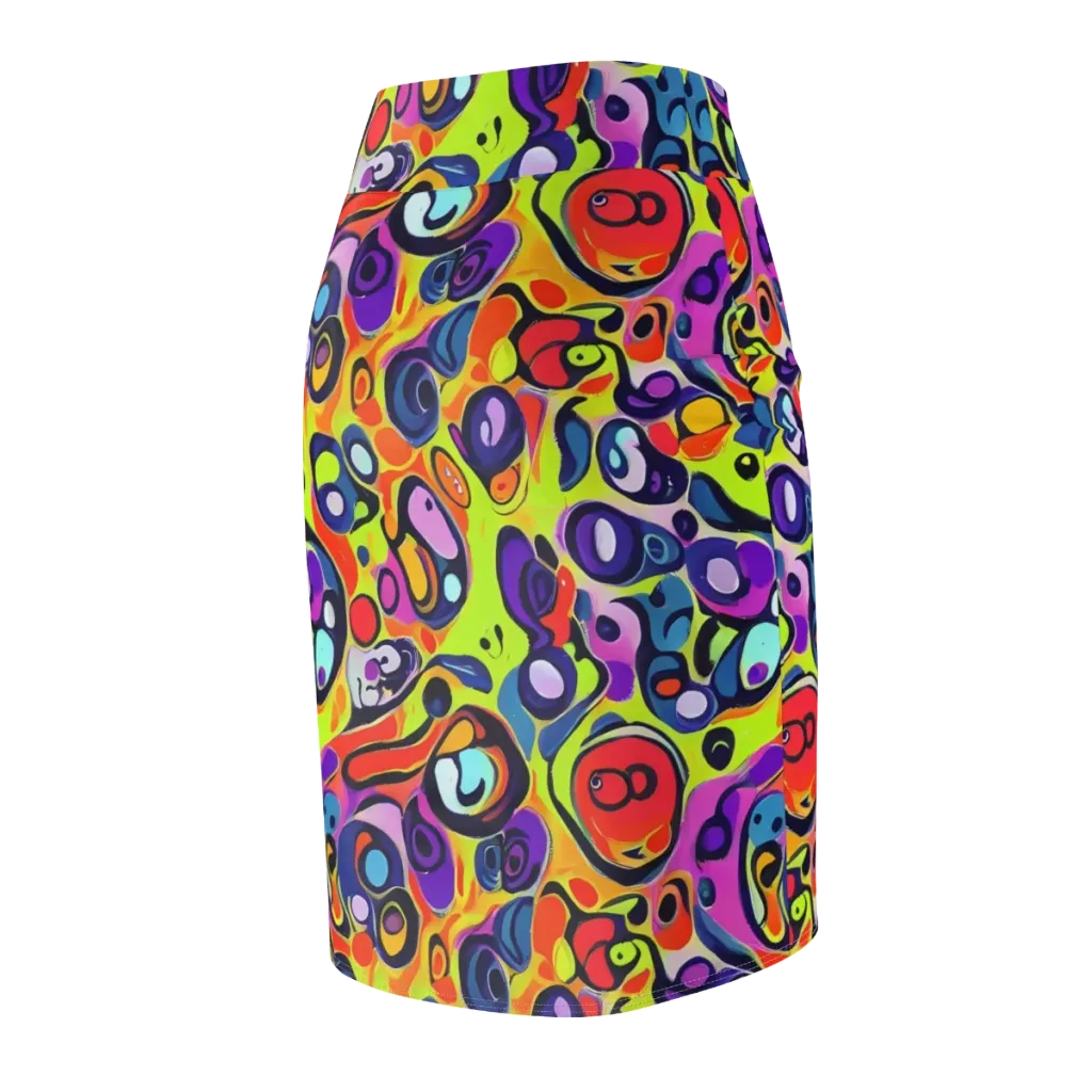 Psychedelic Pebbles on Pencil Skirt — Back Side