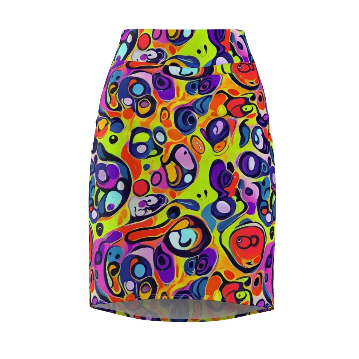 Psychedelic Pebbles on Pencil Skirt — Front