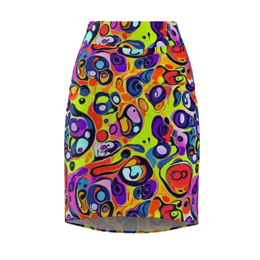Psychedelic Pebbles on a Pencil Skirt