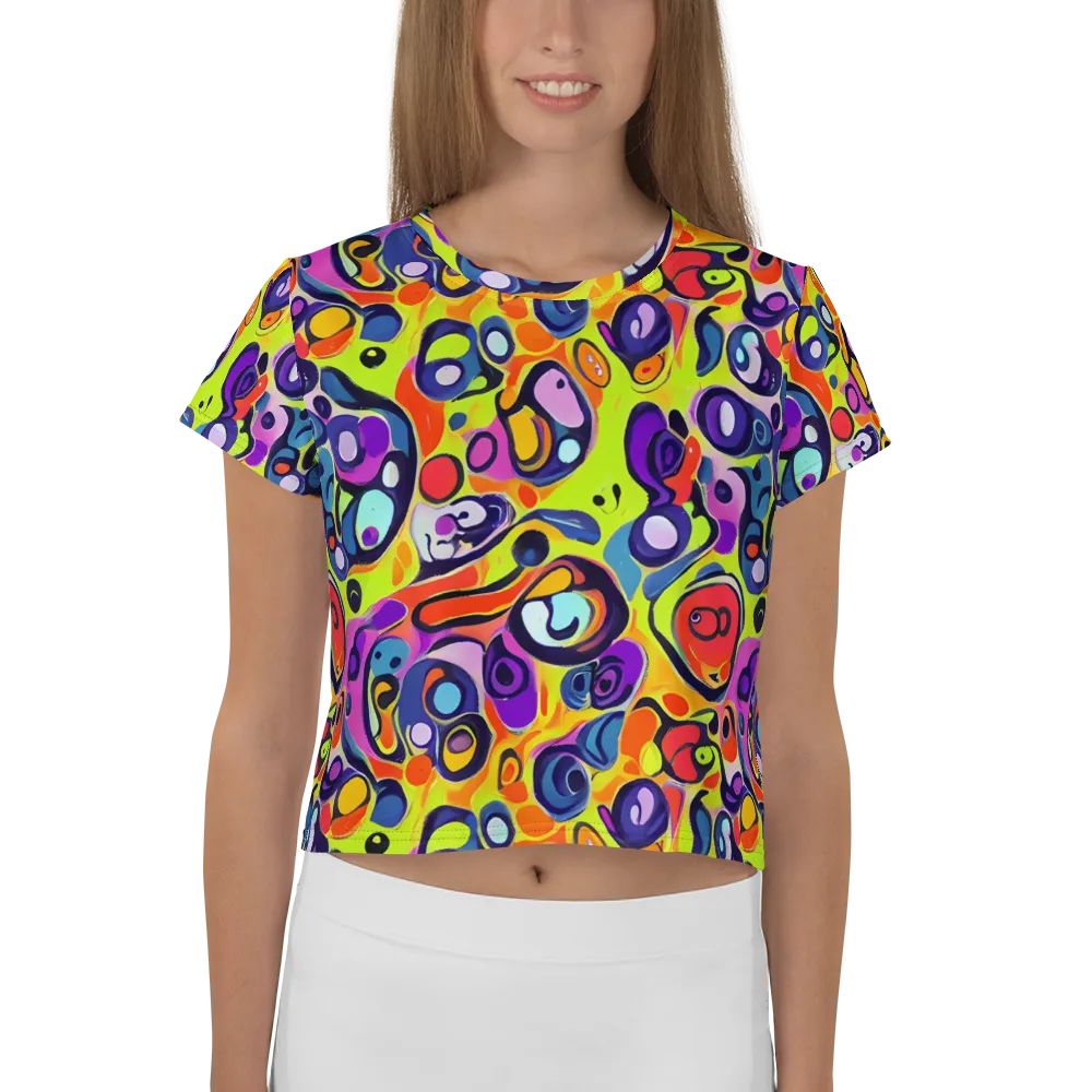 Psychedelic Pebbles on Crop Tee — Front