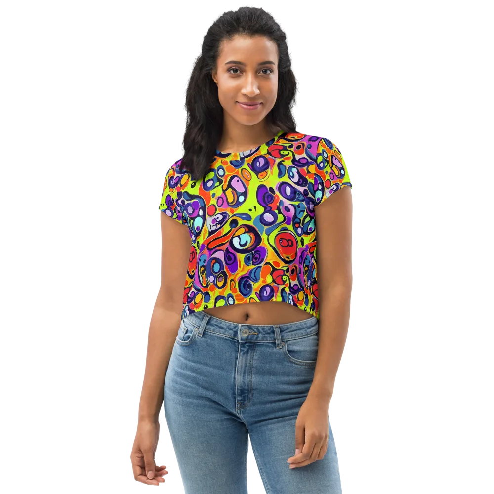 Psychedelic Pebbles on Crop Tee — Front