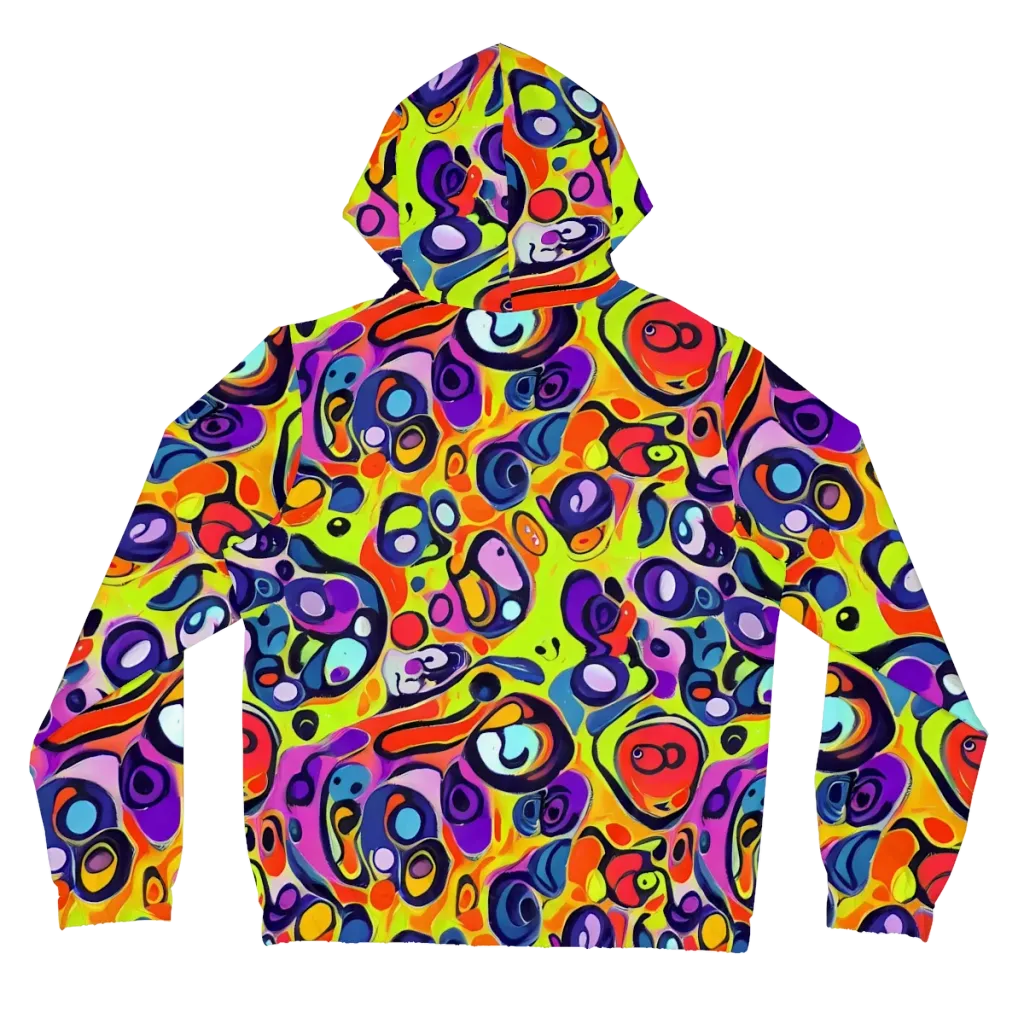 Psychedelic Pebbles on Women's Full-Zip Hoodie — Back