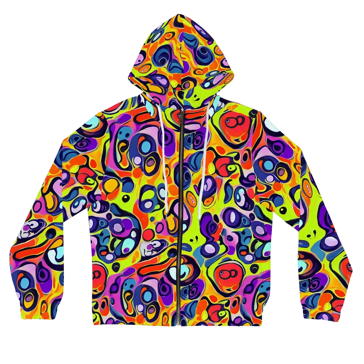 Psychedelic Pebbles on Women's Full-Zip Hoodie — Front